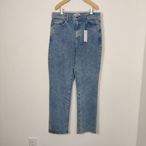 Le Jean High Rise Sabine Straight Jeans in Blue Size 31 NEW